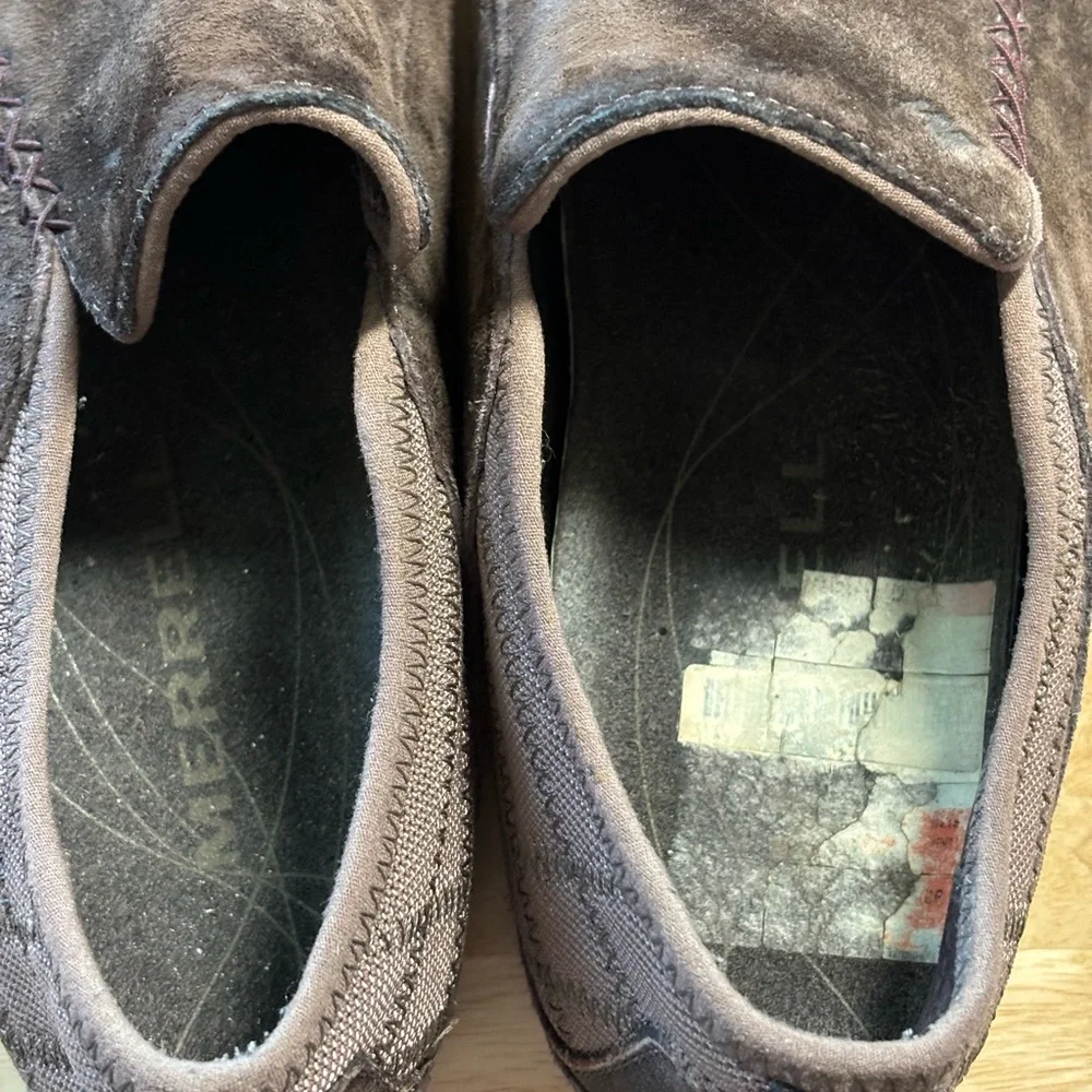 Merrell Women 7.5 Brown Suede Slip On Bisect Coffee Bean